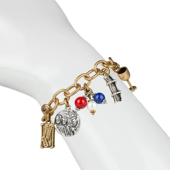 Patricia Nash Bracelet Charms World Traveler USA  Boho Chic - Picture 2 of 8